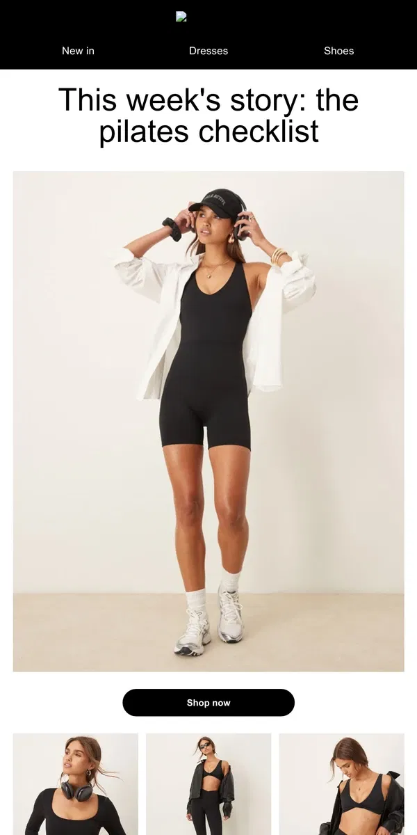 Email from ASOS. This week's story: the pilates checklist