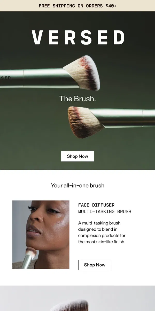 Email from Versed Skin. The Only Brush You Need