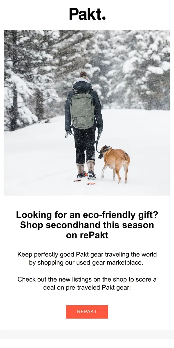 Email from Pakt. Earth-friendly gifting ♻️