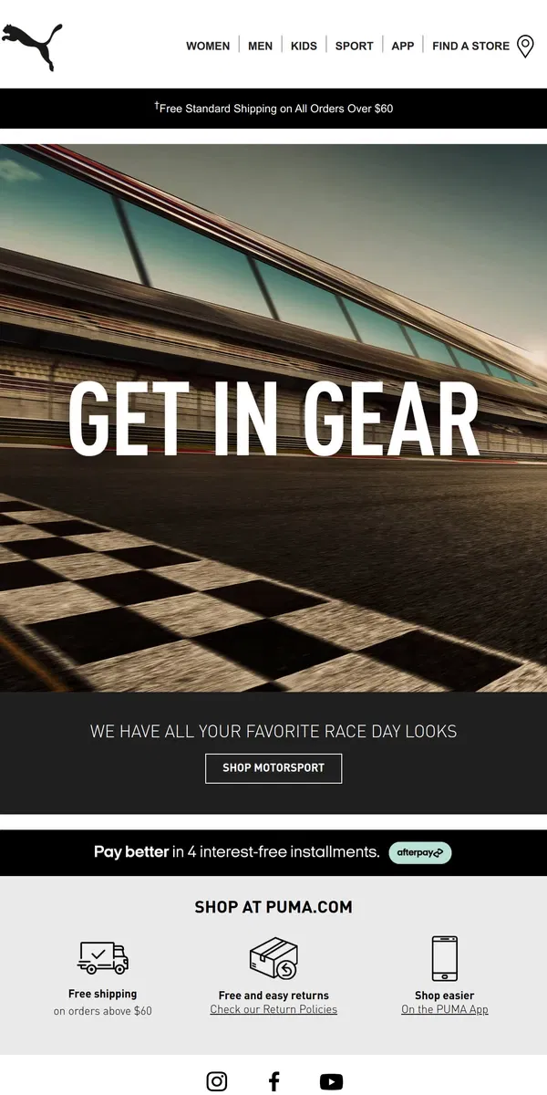 Email from Puma. Ready For The Big Race?