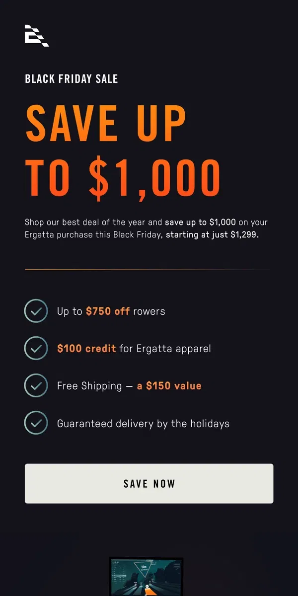 Email from Ergatta. THE SALE JUST GOT BETTER