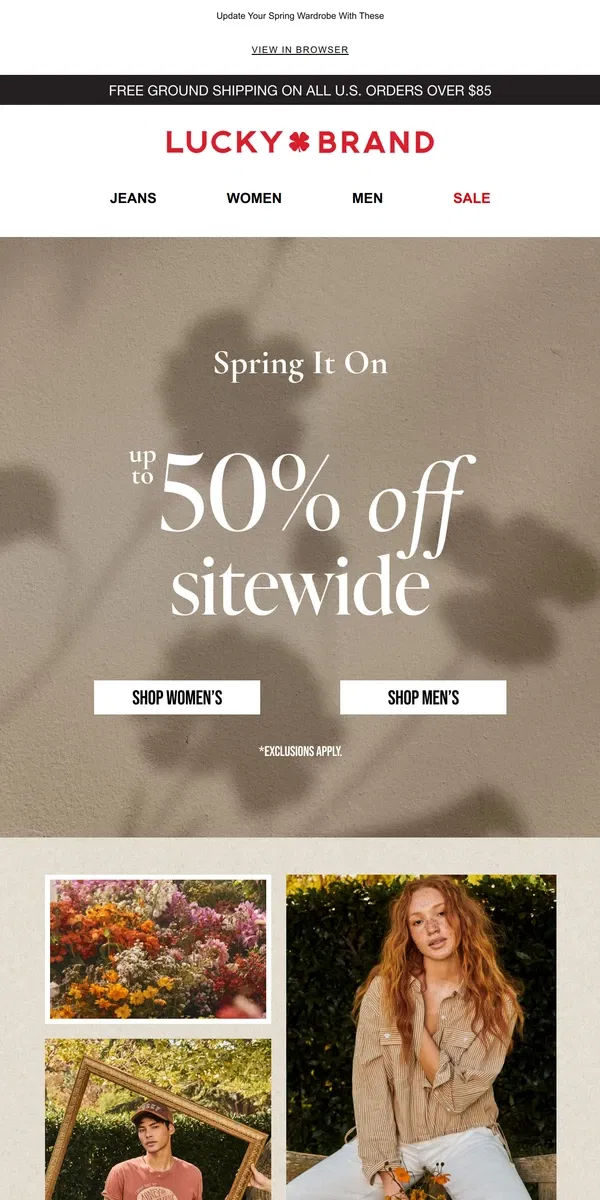 Email from Lucky Brand. UPGRADED! Now Up To 50% Off