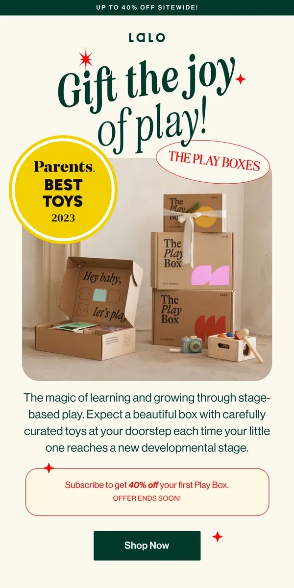 Email from Lalo. 40% off a Best Toy of 2023 winner!