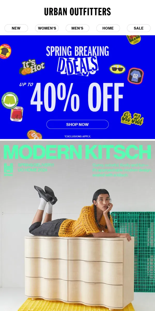 Email from Urban Outfitters. spring storage 💐 (PLUS: up to 40% OFF)