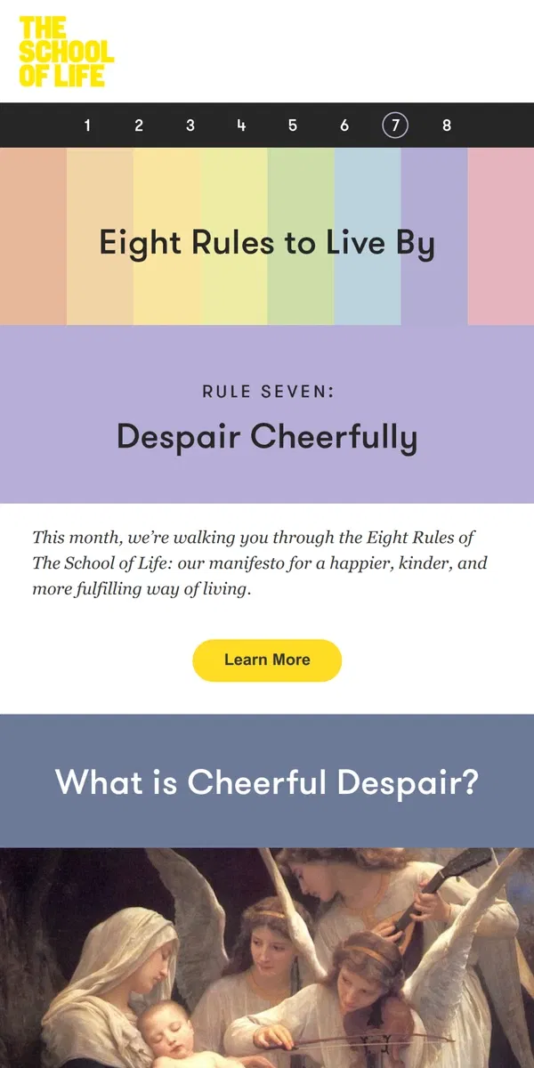 Email from The School of Life. What is cheerful despair?