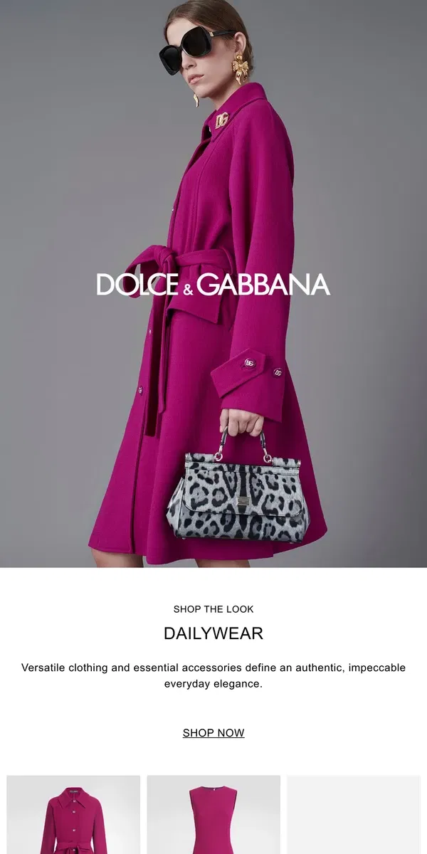 Email from Dolce & Gabbana. Dailywear Inspiration