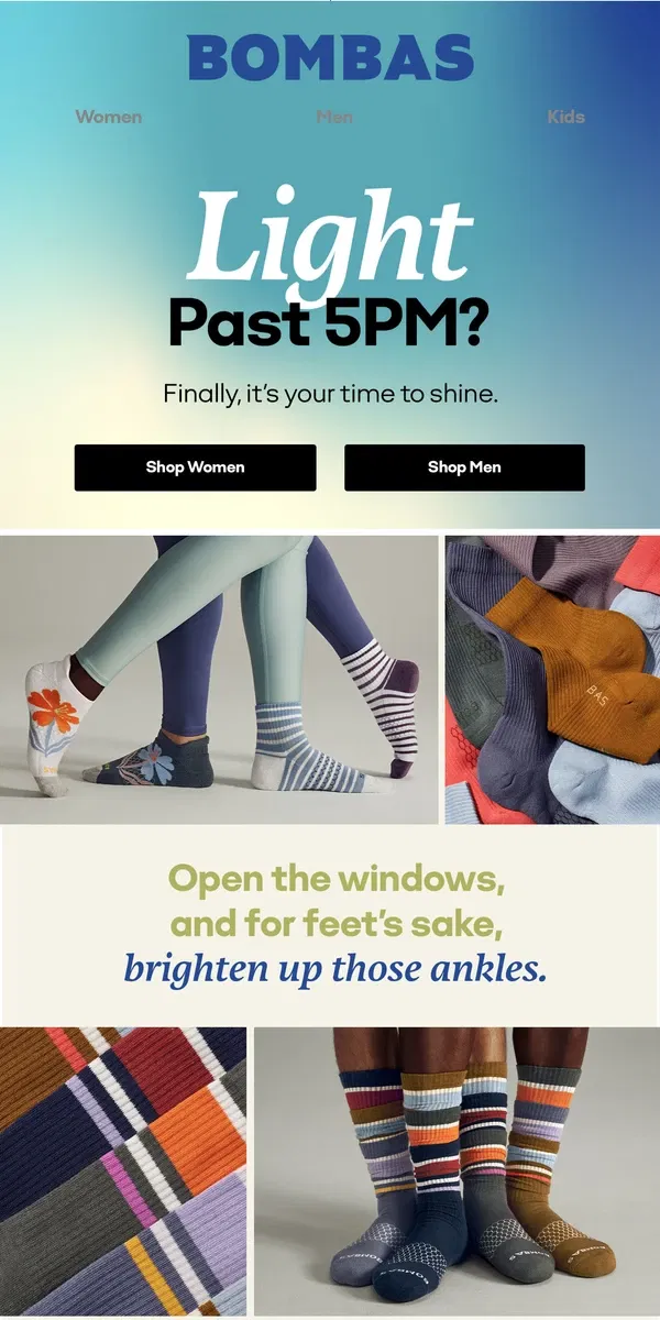 Email from Bombas. Is That … the Sun?