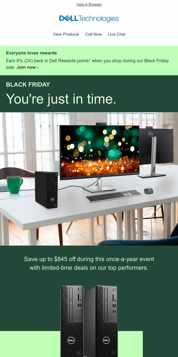 Email from Dell. Once-a-year savings.