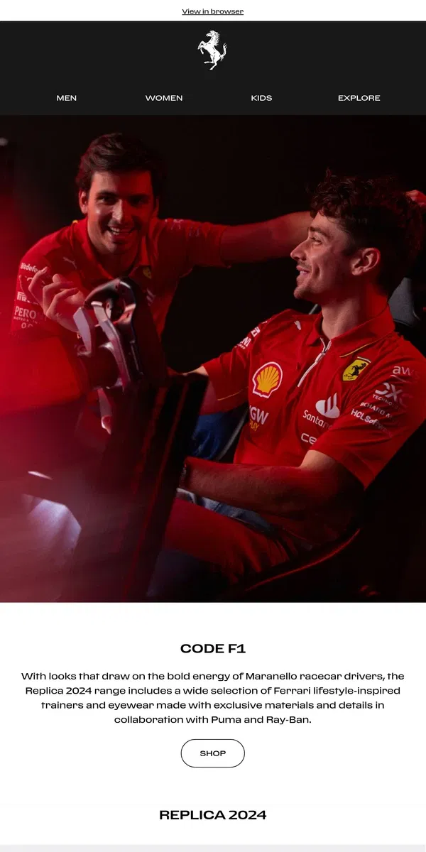 Email from Ferrari. Racing style: head-to-toe Rosso Corsa looks