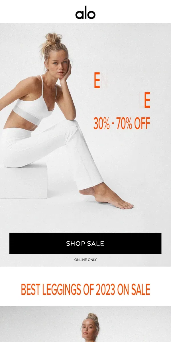 Email from Alo Yoga. Did someone say sale?