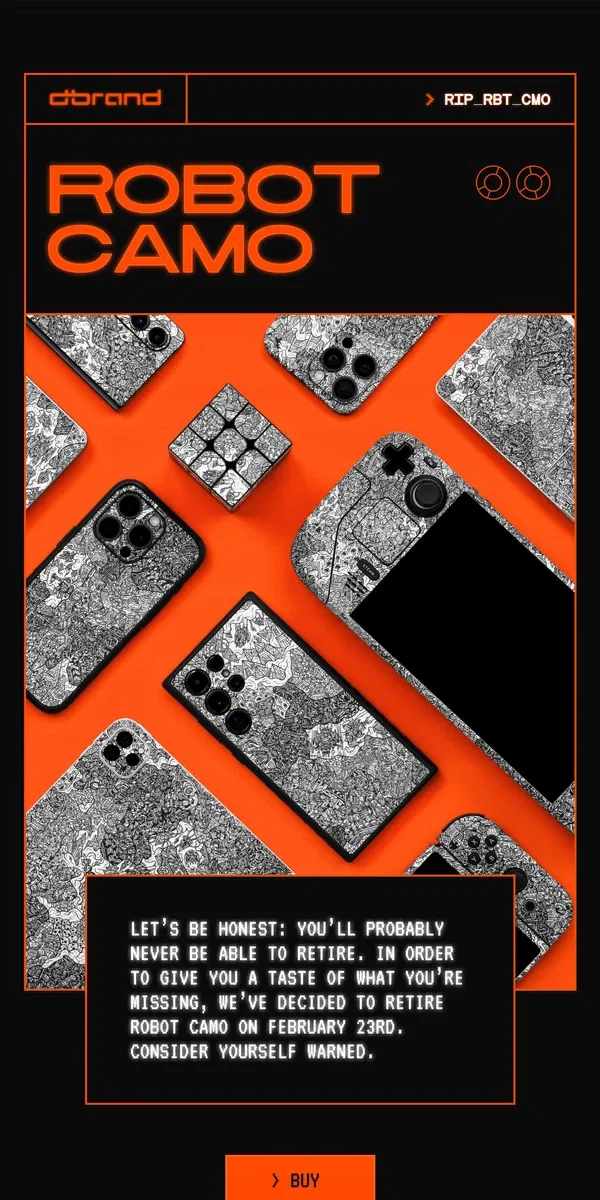 Email from dbrand. We're killing a skin design 💀