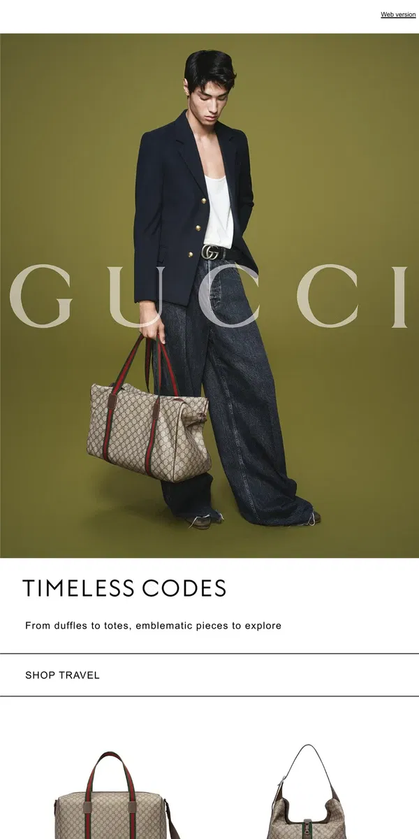 Email from GUCCI. Travel Signatures