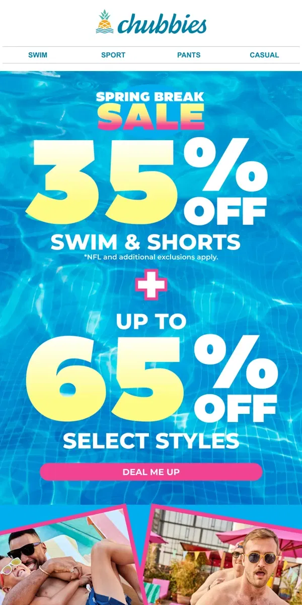 Email from Chubbies Shorts. Spend Less Money on Swim Trunks & Shorts Shorts