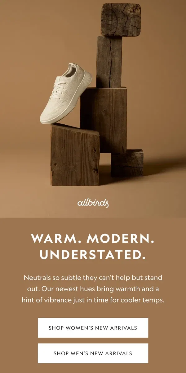 Email from Allbirds. Introducing The Newest Neutrals 🍂