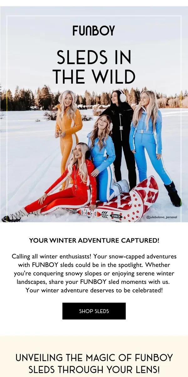 Email from FUNBOY. Your Winter Adventure Awaits!❄️🛷