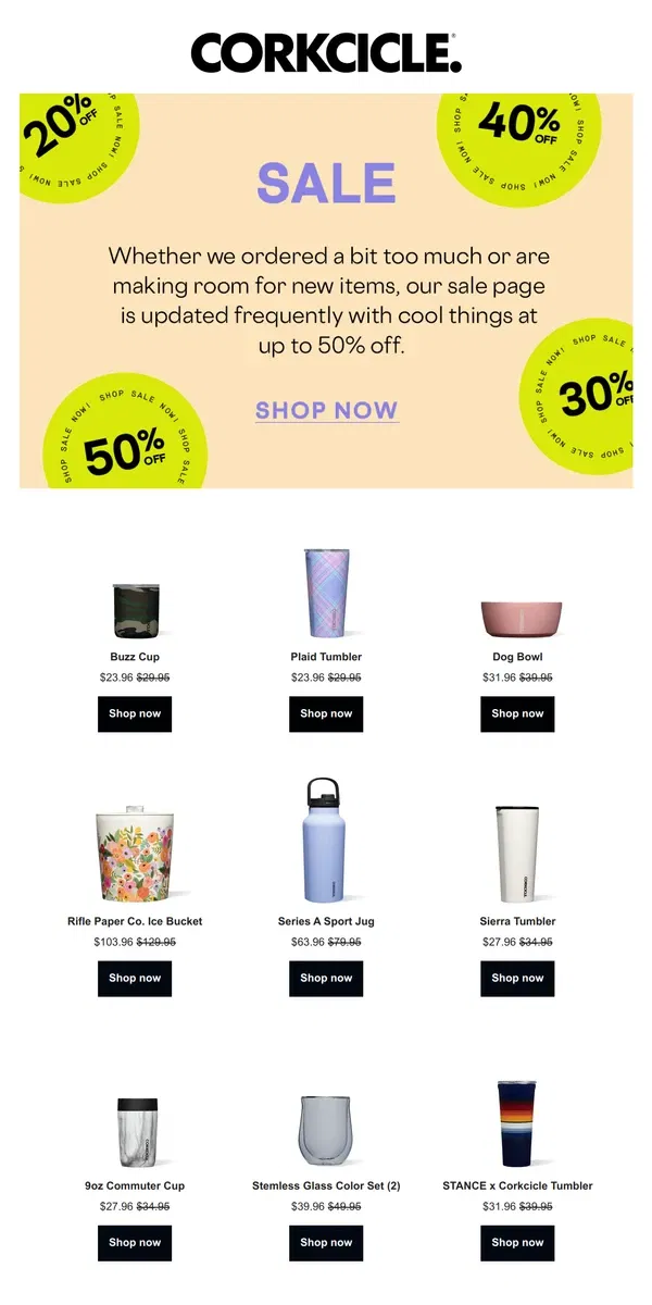 Email from CORKCICLE. Exclusive Markdowns Just In!