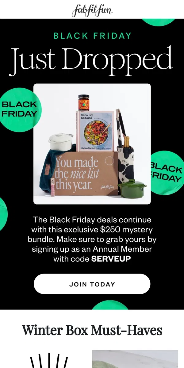 Email from FabFitFun. Our next Black Friday offer just dropped