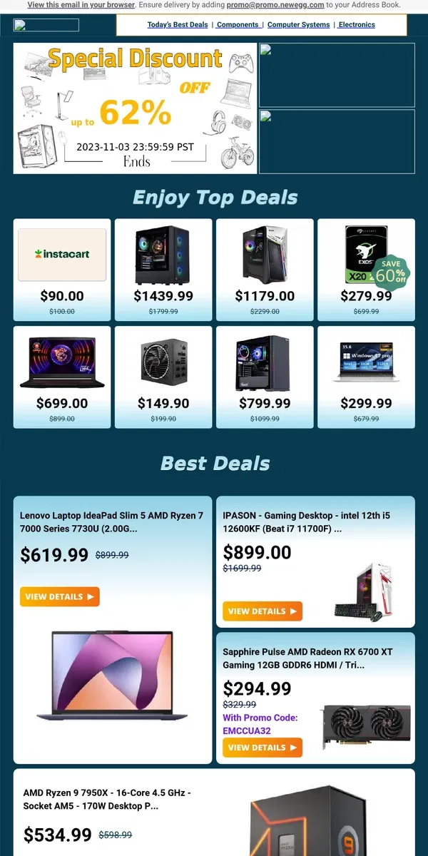 Email from Newegg. 🔥 Only $279.99! Seagate Exos 20TB HDD - Get Yours Now! 🚀