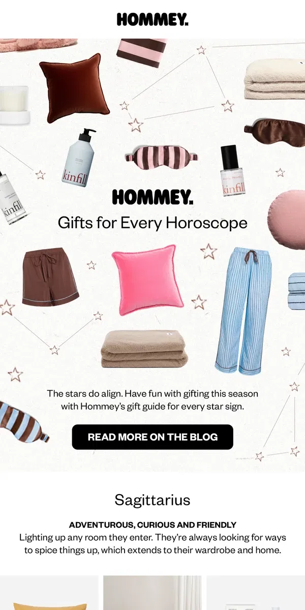 Email from Hommey. Gifts For Every Horoscope 💫