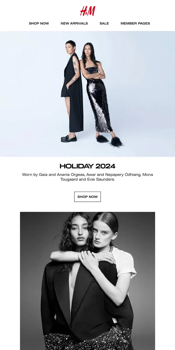 Email from H&M. Presenting HOLIDAY 2024