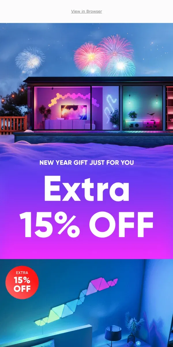 Email from Nanoleaf. 🎁 New Year Gift Just for You 🎁