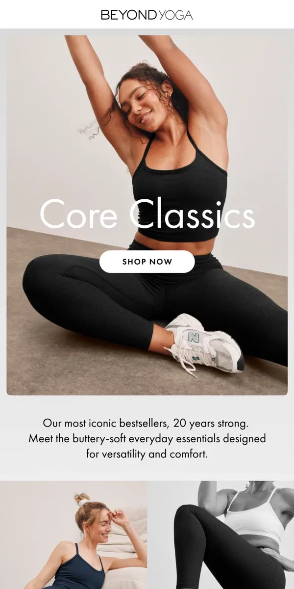 Email from Beyond Yoga. Bestselling styles, 20 years strong