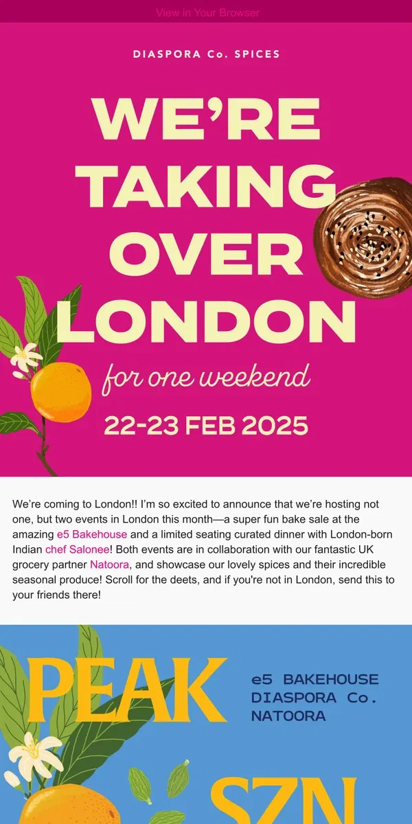 Email from Diaspora Co.. For one weekend only...