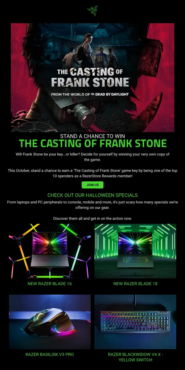 Email from Razer. 🎁Win a copy of The Casting of Frank Stone!