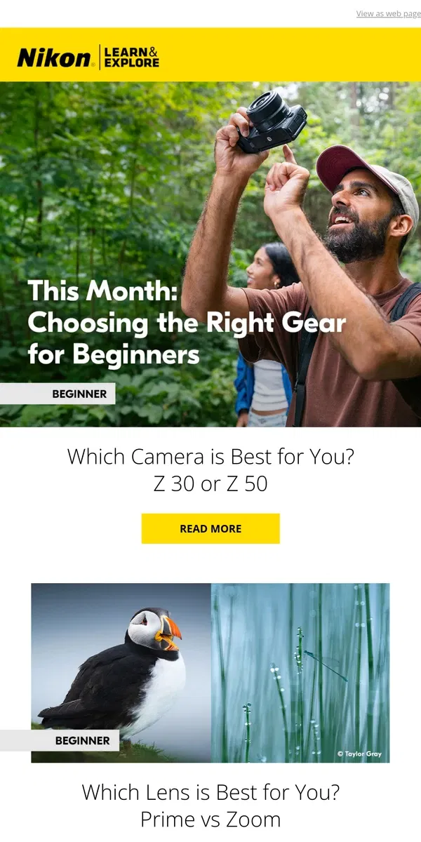 Email from Nikon. Best Nikon Mirrorless Cameras and Lenses for Beginners