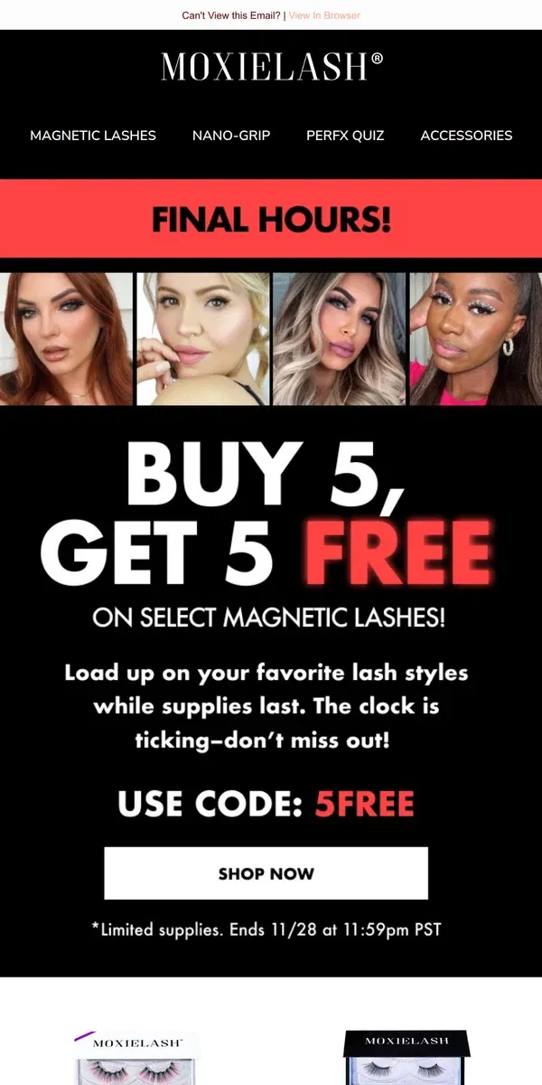 Email from MoxieLash. 🚨Last Chance: HUGE Lash Sale