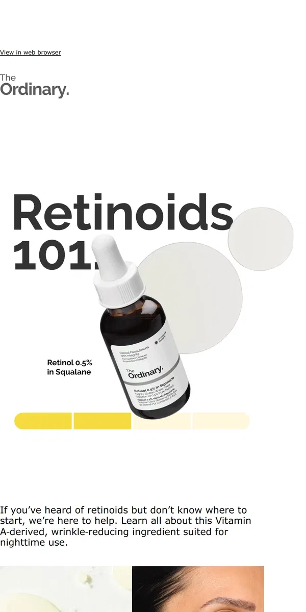 Email from The Ordinary. All About Retinoids.