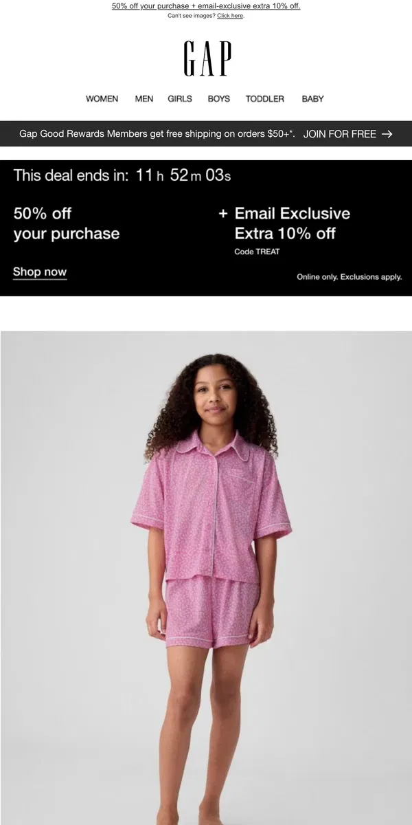 Email from GAP. Comfiest PJs ever