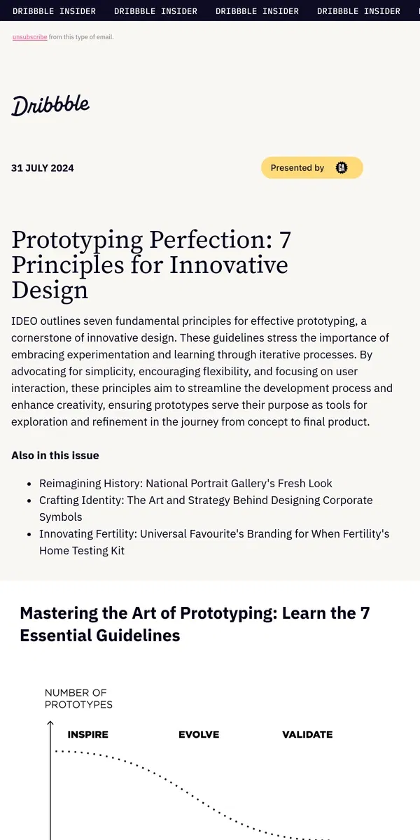 Email from Dribbble. 💯 Become a Prototyping Master with IDEO's Expert Guidelines