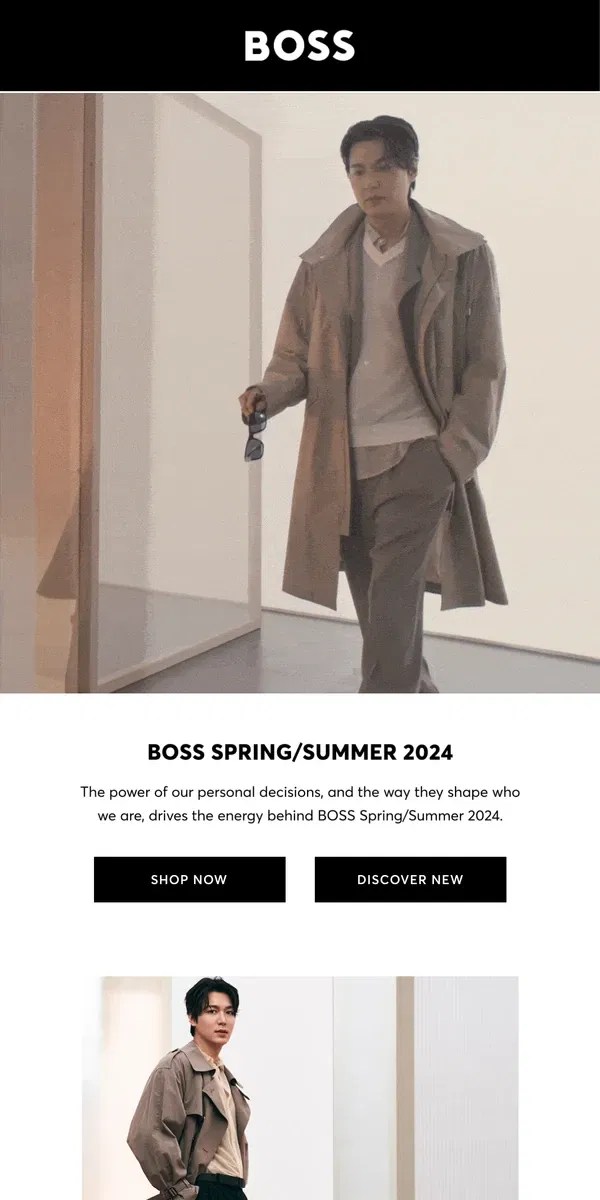 Email from HUGO BOSS. BOSS Spring/Summer 2024