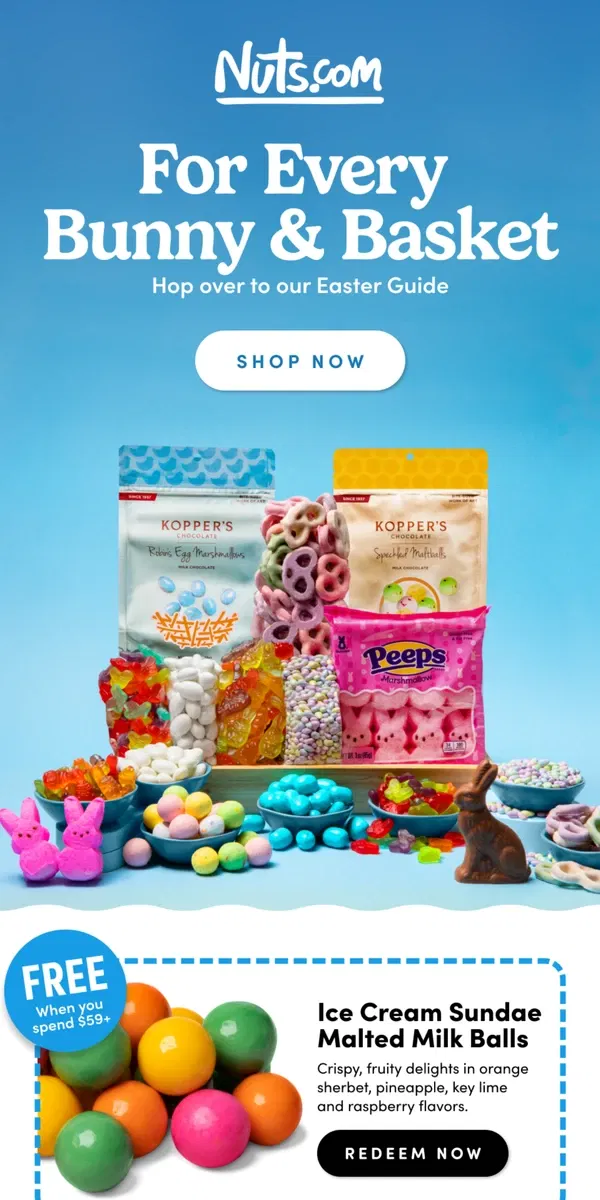 Email from Nuts.com. NEW Easter Gift Guide 🐰💗