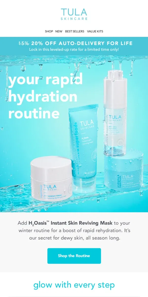 Email from TULA Skincare. Winter skin tip: Use this mask