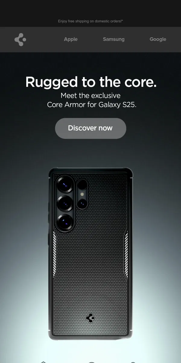 Email from Spigen. New: Core essential