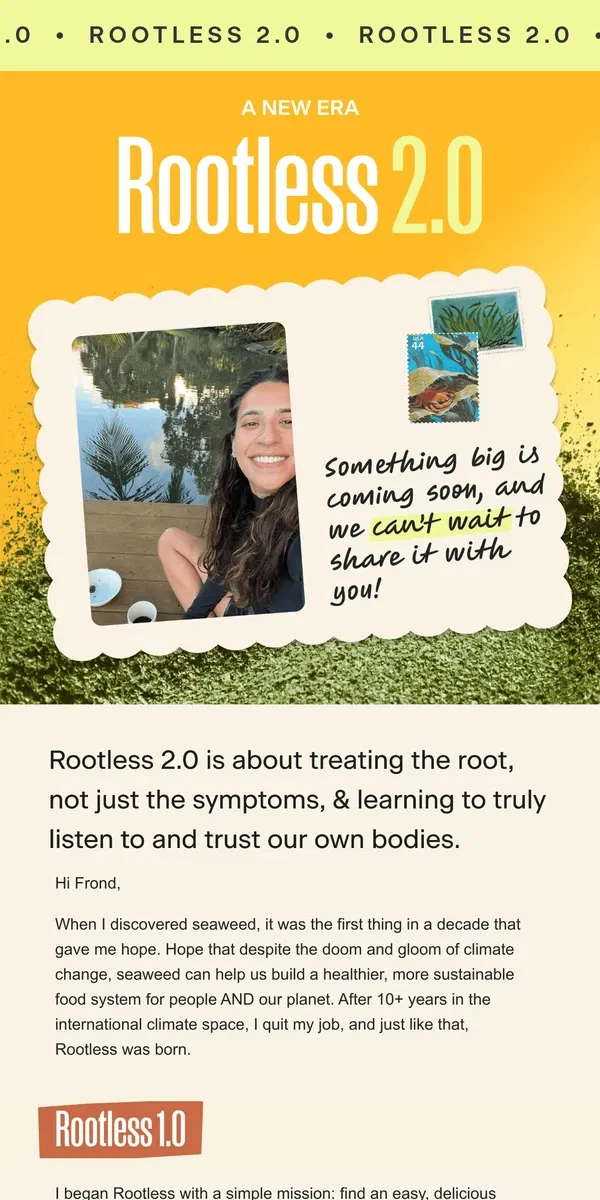 Email from Rootless. A new era of hormone health