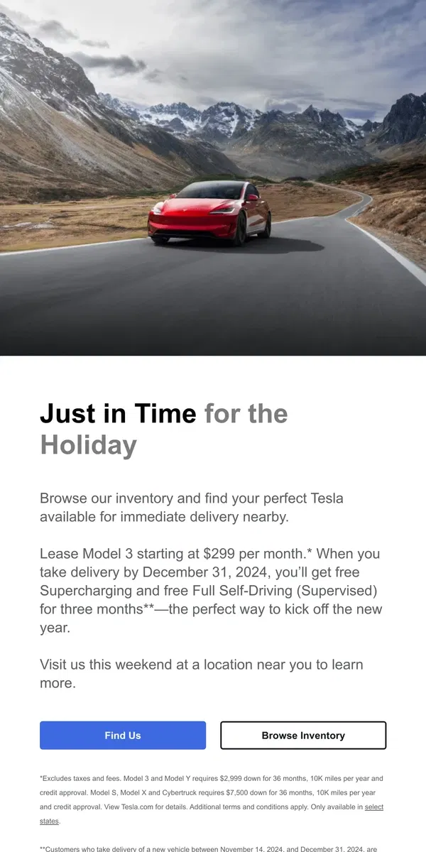 Email from Tesla. Free Charging, Free Full Self-Driving