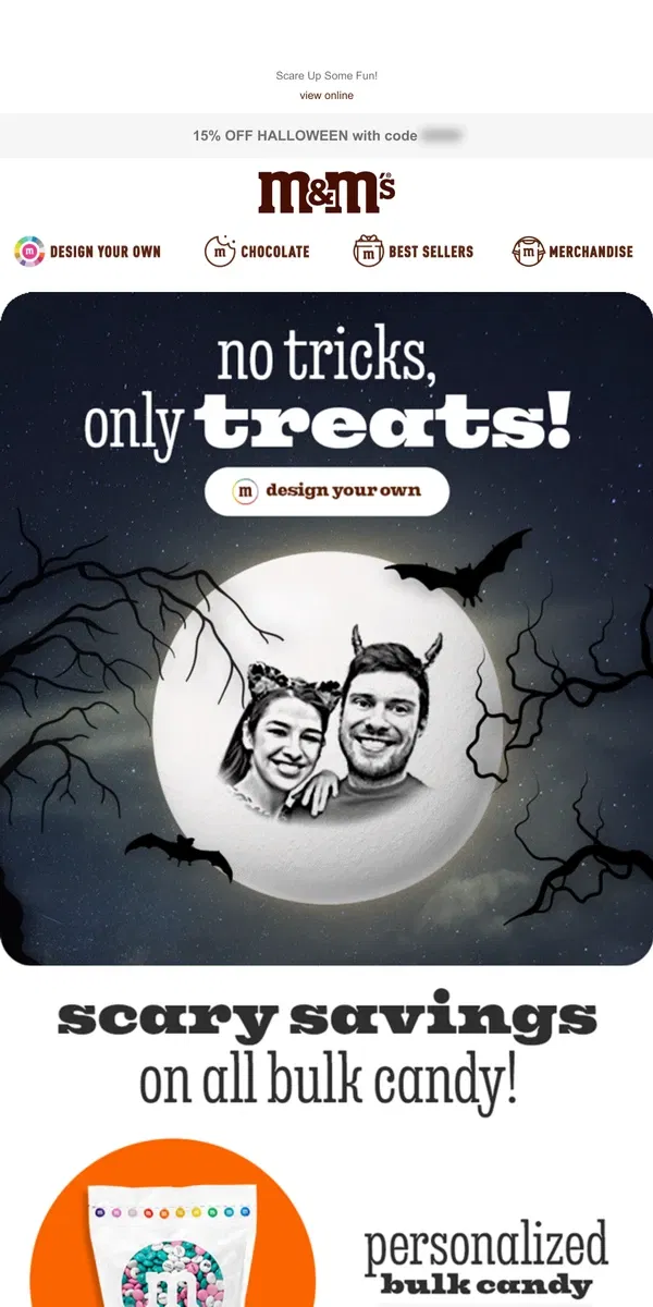 Email from M&M's. 🦇 Have a Delicious Halloween