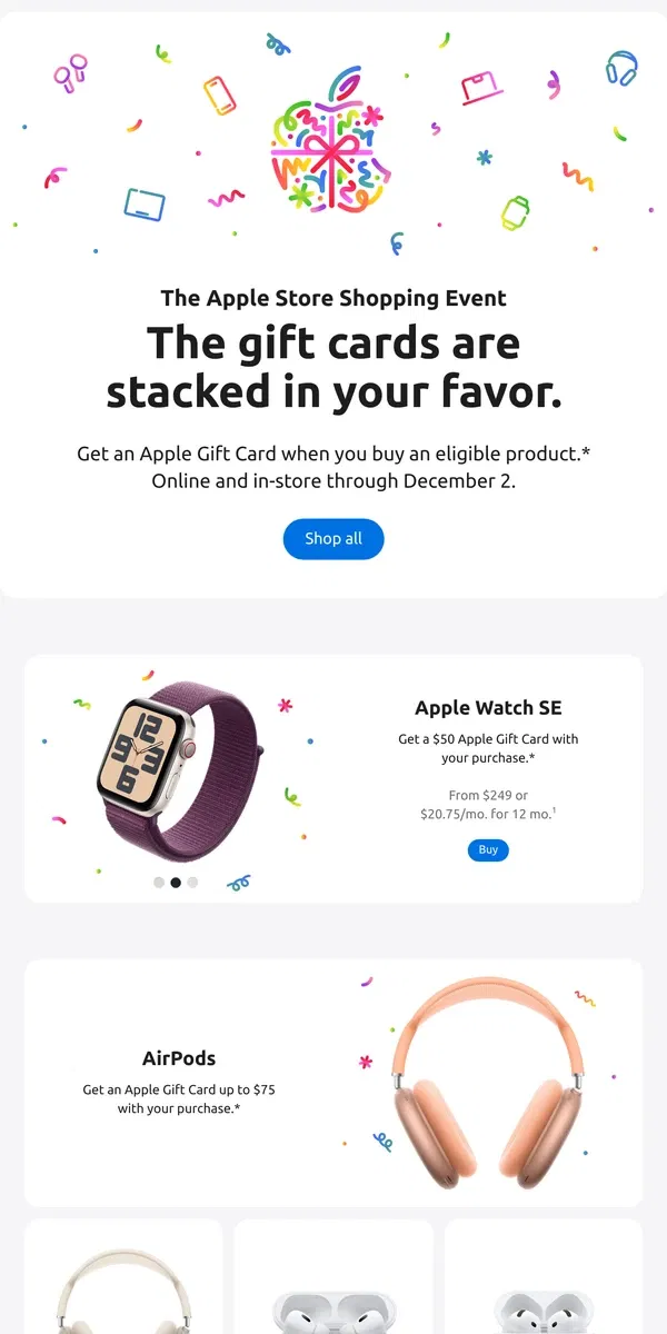 Email from Apple. 🗓️ Three days left to get an Apple Gift Card.