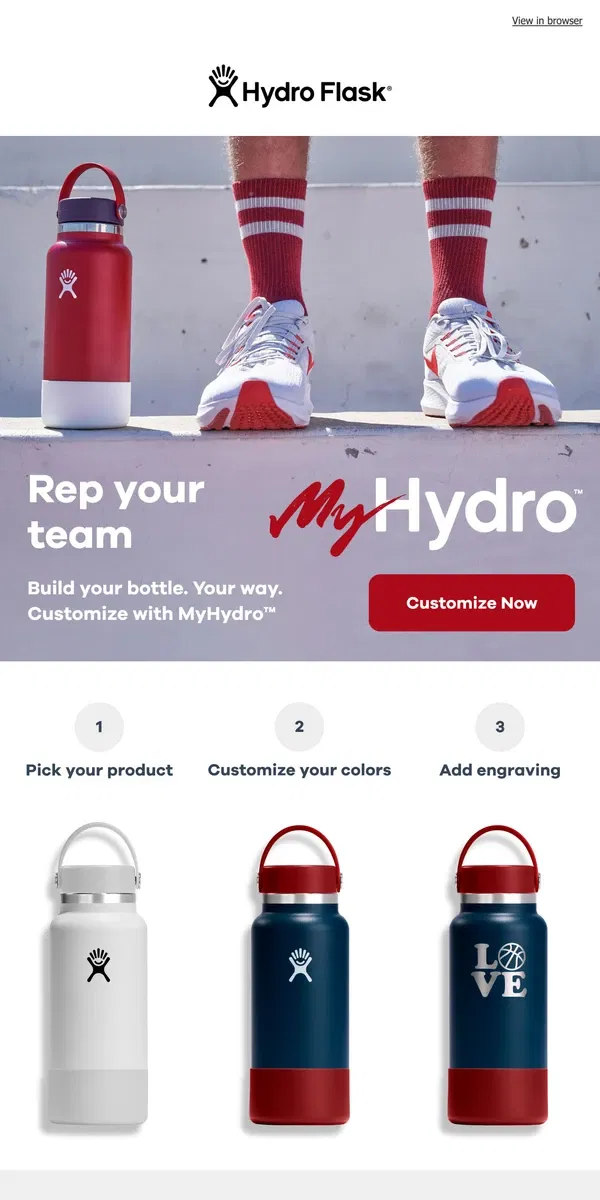 Email from Hydro Flask. Build your team 💪