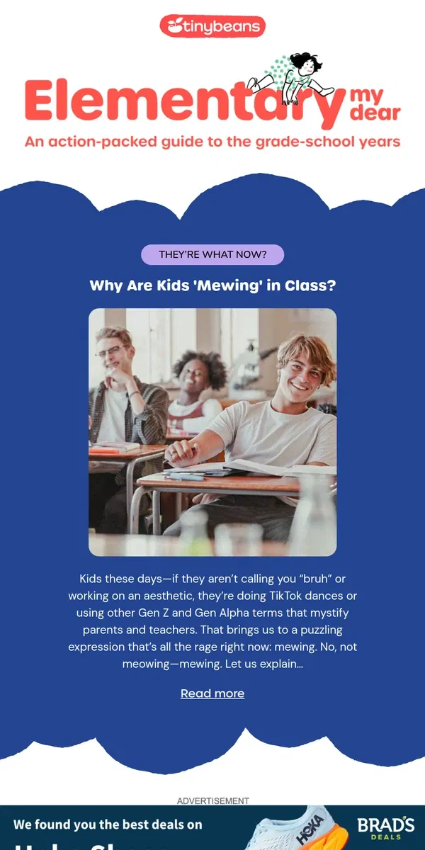 Email from Tinybeans. Why Are Kids ‘Mewing’ in Class?