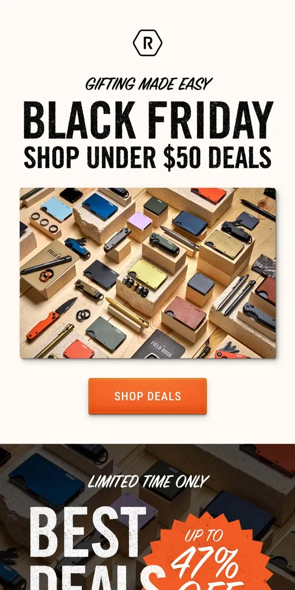 Email from The Ridge. Under $50 Deals