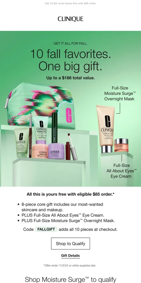 Email from Clinique. Is this Fall Gift YOURS?! 🤩 