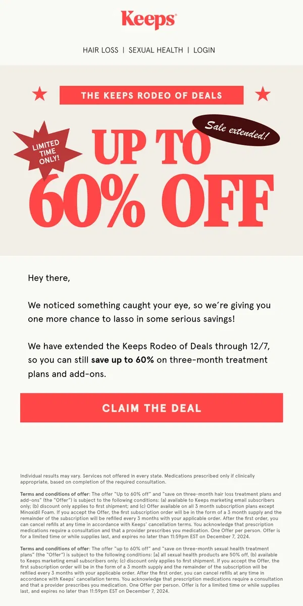 Email from Keeps. EMAIL EXCLUSIVE: The Rodeo of Deals Rides On