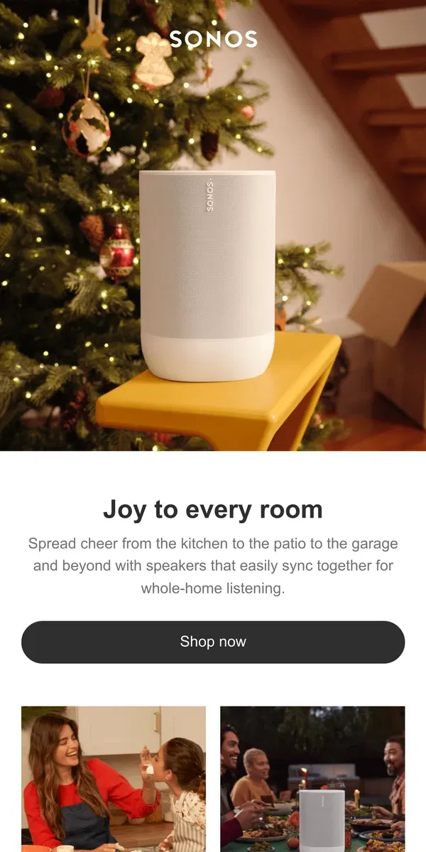 Email from Sonos. Gift the joy of multiroom music