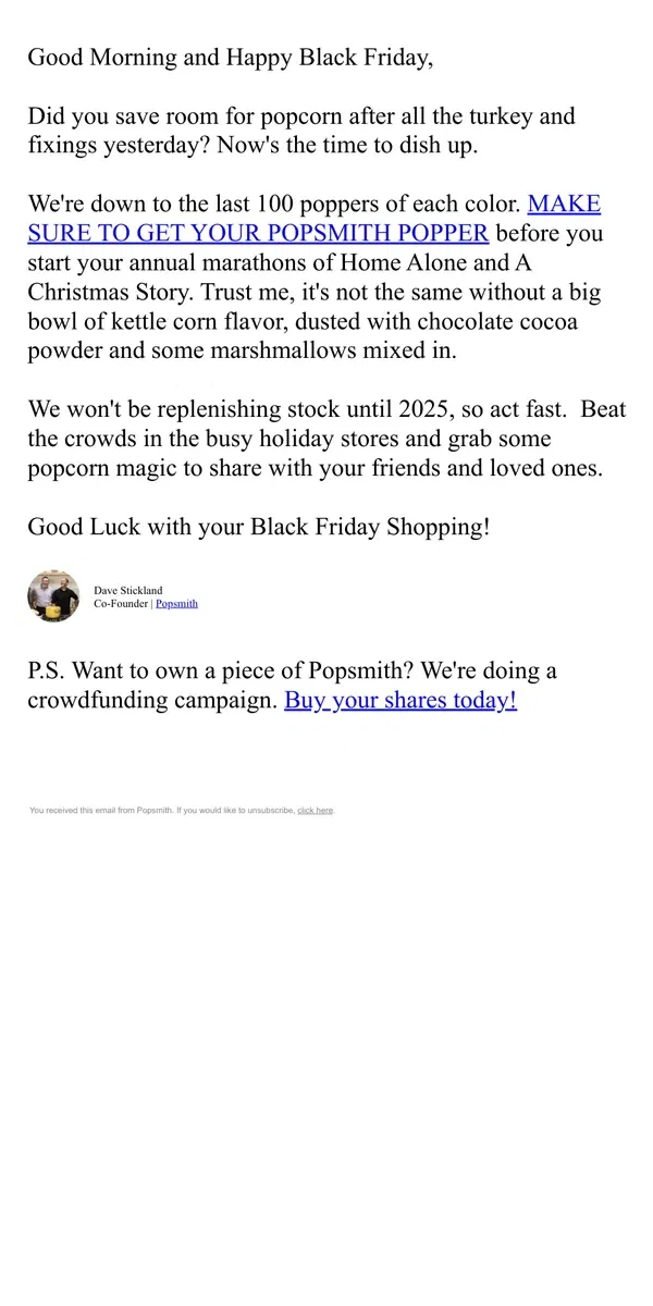 Email from Popsmith. The Final 100 Poppers in 2024! 🍿