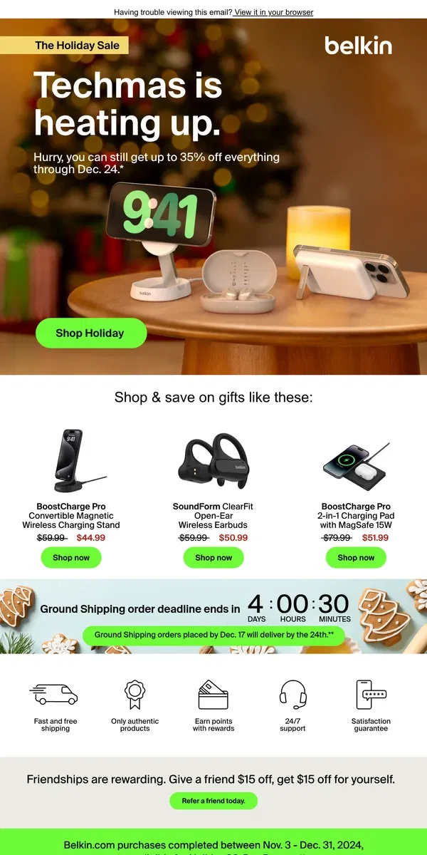 Email from Belkin. This Holiday Sale is still spreading joy 😍 Grab your list