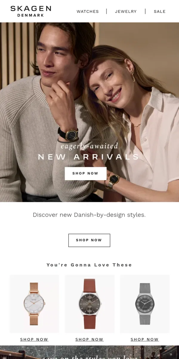 Email from Skagen. new scandinavian style you need now.